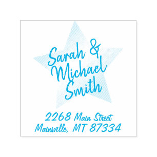 Star Simple Modern Return Address Label Stamp