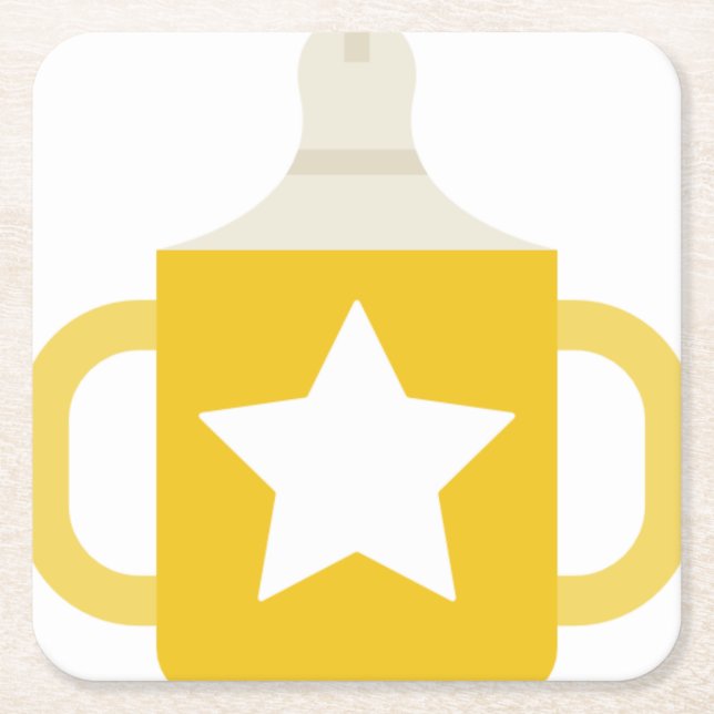star sippy cup square paper coaster (Front)