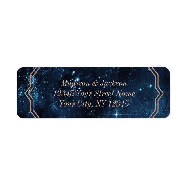 Star Sky Celestial Galaxy Mariage Adresse de retou (Devant)