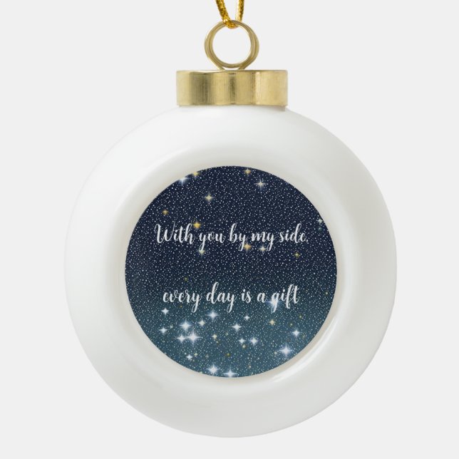 star sky ceramic ball christmas ornament (Front)