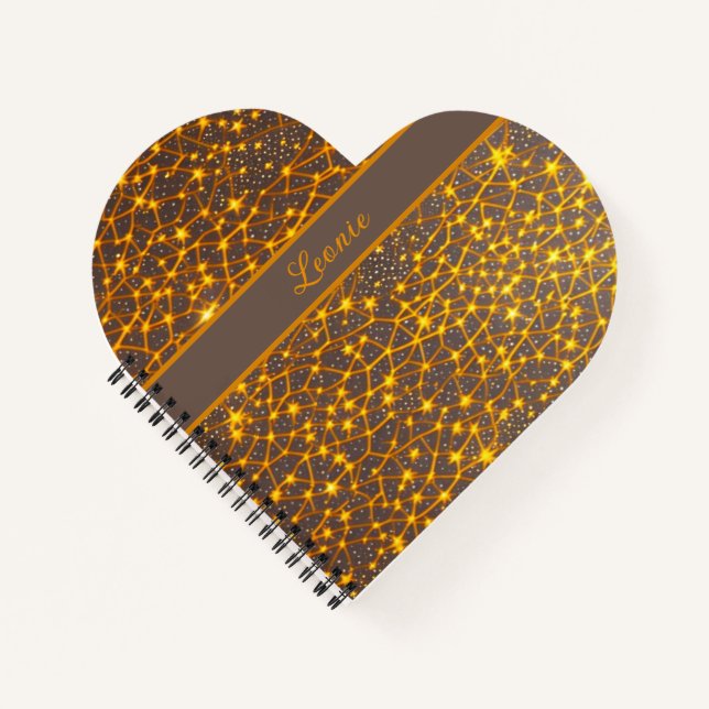 star sky orange brown pattern notebook (Front)