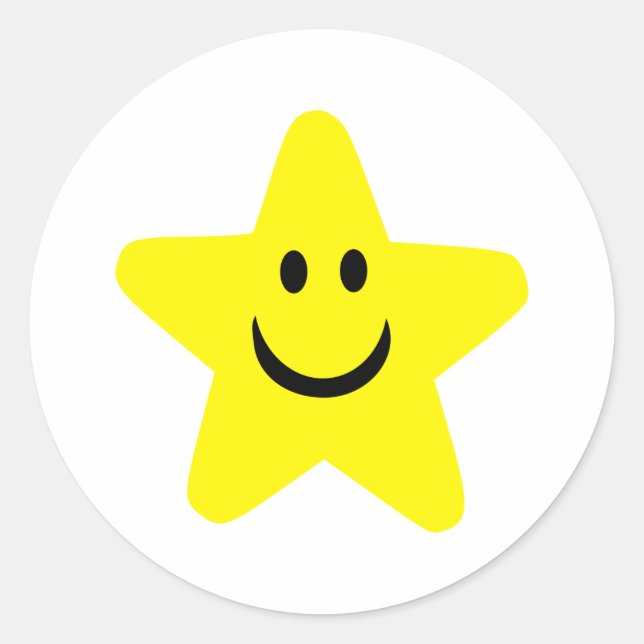 Star - Smile Classic Round Sticker (Front)