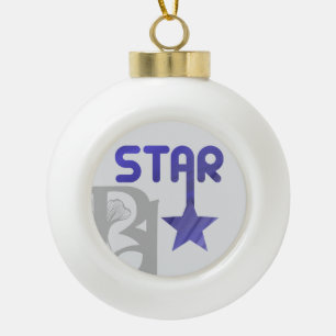STAR Snowflake Abstract Home Trend Lavender Violet Ceramic Ball Christmas Ornament