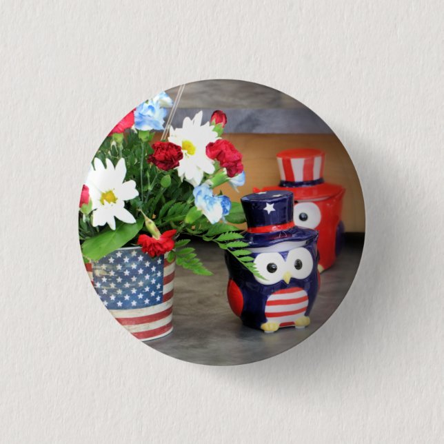 Star Spangled  1 Inch Round Button (Front)