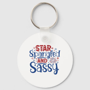 Star Spangled And Sy Independence Day Funny 4th Of Keychain