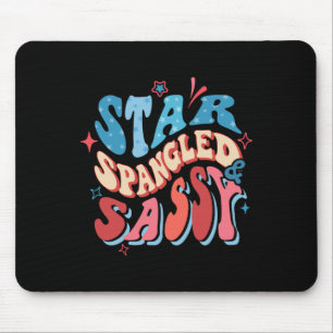 Star Spangled And Sy Independence Day Groovy 4th O Mouse Pad