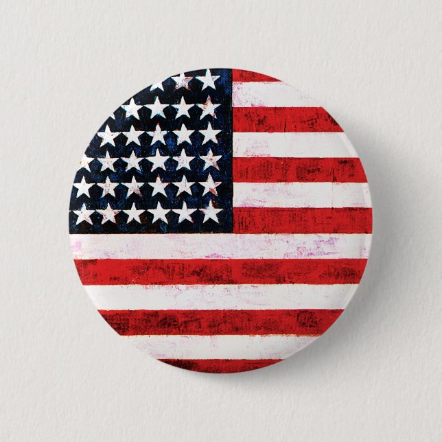 Star Spangled Banner - American Flag 2 Inch Round Button (Front)