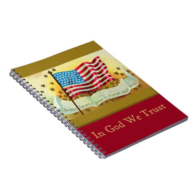 Star Spangled Banner American Flag Custom Notebook (Right Side)
