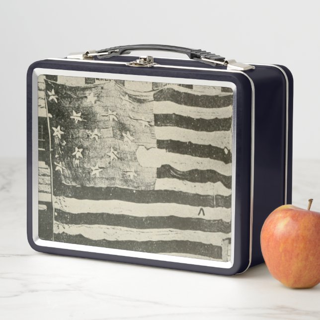 Star Spangled Banner: American Flag on Display Metal Lunch Box (In Situ)