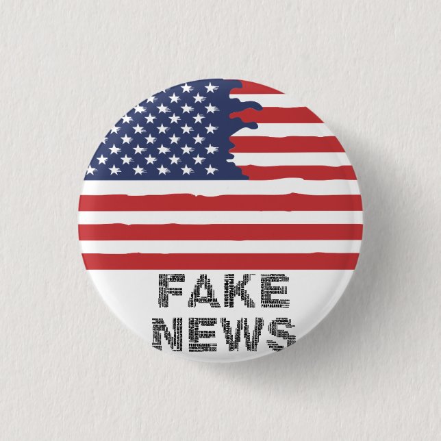 star spangled banner badge fake news 1 inch round button (Front)