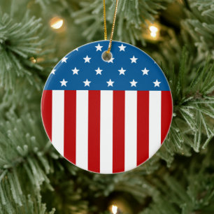 Star Spangled Banner Ceramic Ornament
