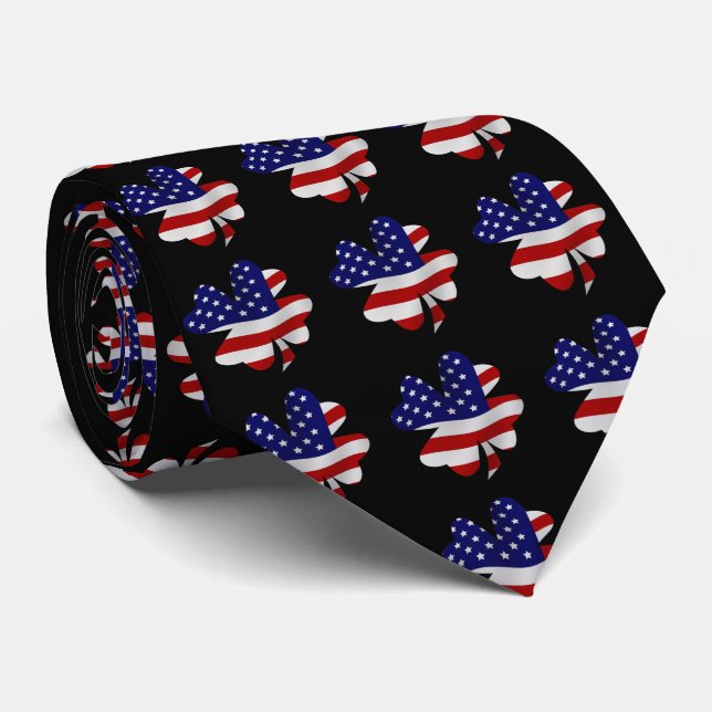 Star-Spangled Banner Four-Leaf Clover Tie (Rolled)