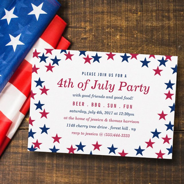Star-Spangled Confetti 4th Of July Party Invitation (Creator Uploaded)