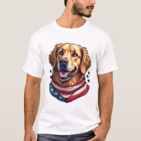Star Spangled Golden Retriever Vintage Tee