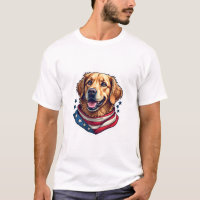 Star Spangled Golden Retriever Vintage Tee