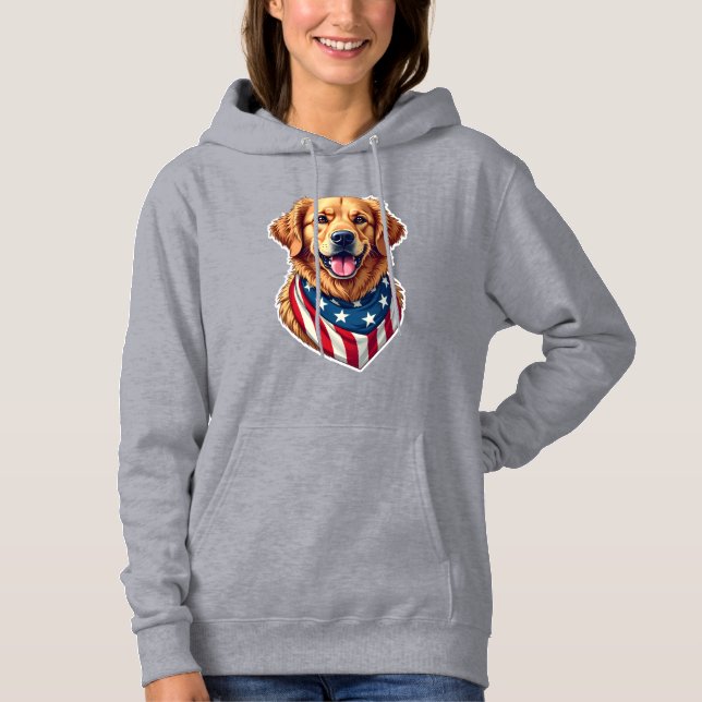 Star Spangled Golden Retriever Vintage Tee 4 (Front)