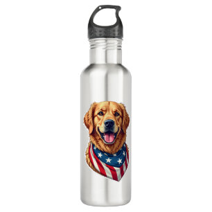 Star Spangled Golden Retriever Vintage Tee 4 710 Ml Water Bottle