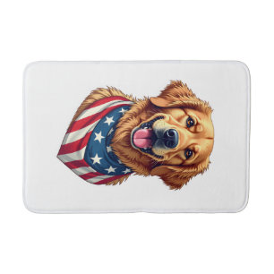 Star Spangled Golden Retriever Vintage Tee 4 Bath Mat