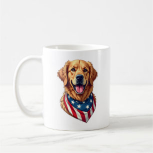 Star Spangled Golden Retriever Vintage Tee 4 Coffee Mug