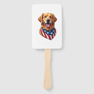 Star Spangled Golden Retriever Vintage Tee 4 Hand Fan