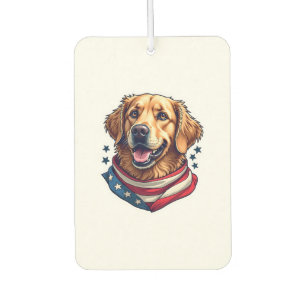 Star Spangled Golden Retriever Vintage Tee Air Freshener