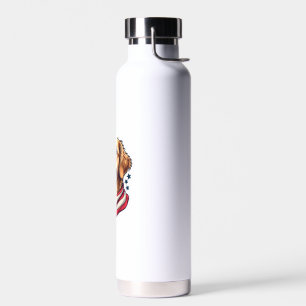 Star Spangled Golden Retriever Vintage Tee Water Bottle