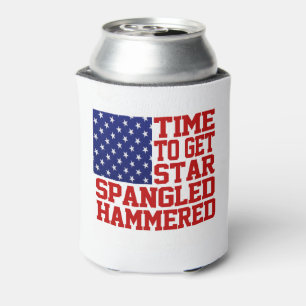 Star Spangled Hammered Can Cooler
