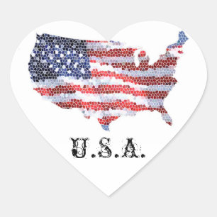 Star Spangled Heart Heart Sticker