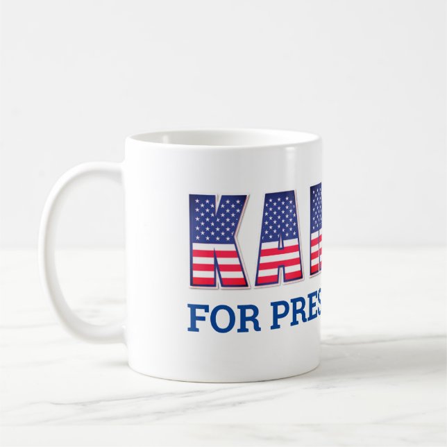 Star Spangled "Kamala for President" Coffee Mug (Left)