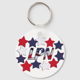 STAR SPANGLED LPN - LICENSED PRACTICAL NURSE KEYCHAIN