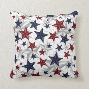 Star Spangled Red White Blue Throw Pillow