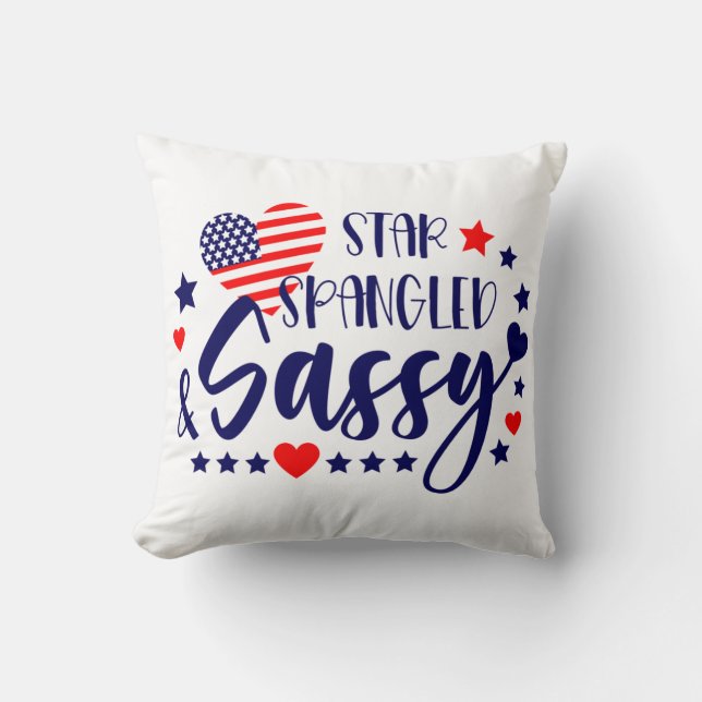 Star spangled & sassy throw pillow (Front)