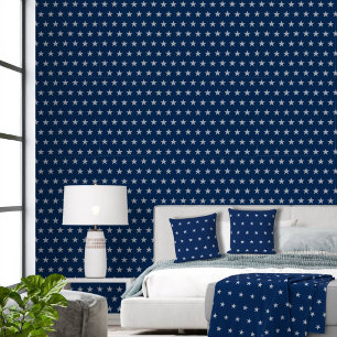 Star Spangled Silver Stars On Old Glory Blue Navy Wallpaper