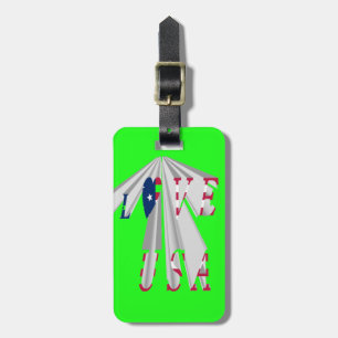 Star-Spangled Statement: Graphic I Love USA Design Luggage Tag