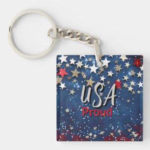 Star Spangled USA Proud Keychain