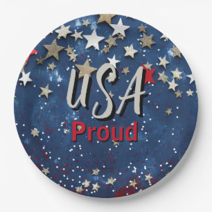Star Spangled USA Proud Paper Plate