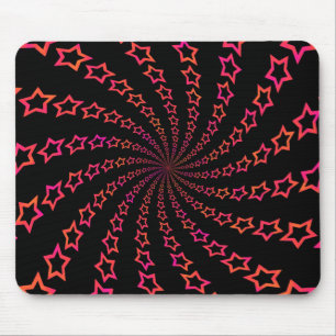 Star Spiral: Orange & Pink: Custom Mousepad