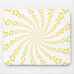Star Spiral: Yellow & White: Custom Mousepad