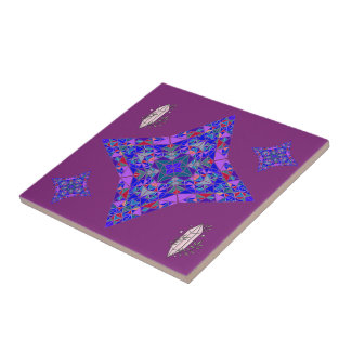 Star Spiritual Mandala Purple Pink Crystals Mozaic Tile