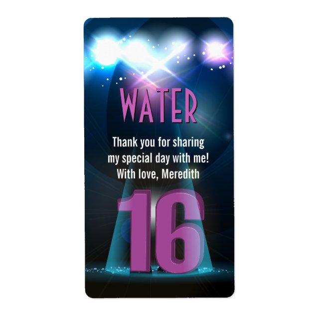 Star Spotlight Purple Sweet 16 Favour (Front)