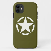 Star Stencil Classic on Khaki Green