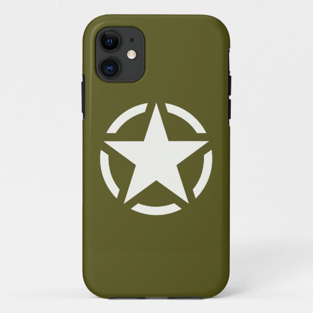 Star Stencil Classic on Khaki Green Case-Mate iPhone Case (Back)