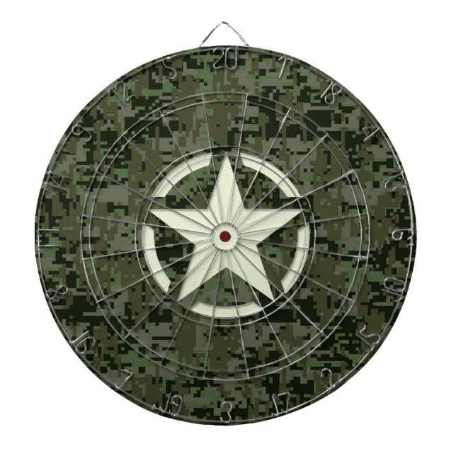 Star Stencil Digital Woodland Dartboard (Front)