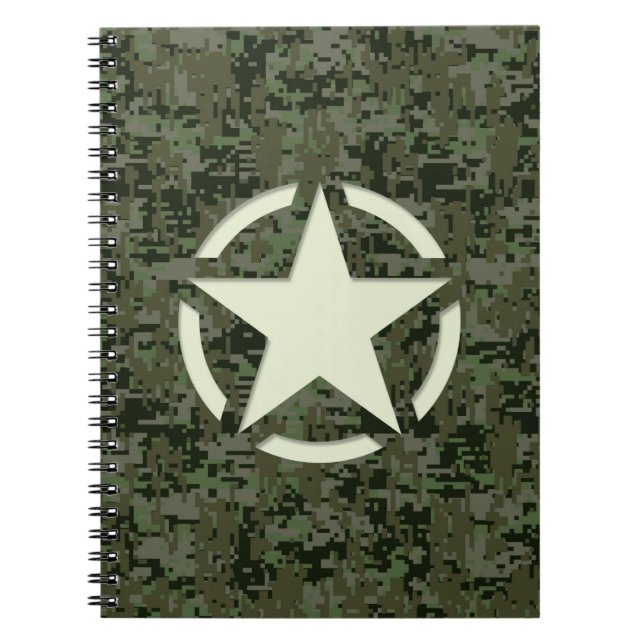Star Stencil Digital Woodland Notebook (Front)