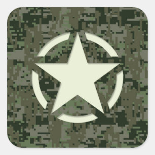 Star Stencil Digital Woodland Square Sticker