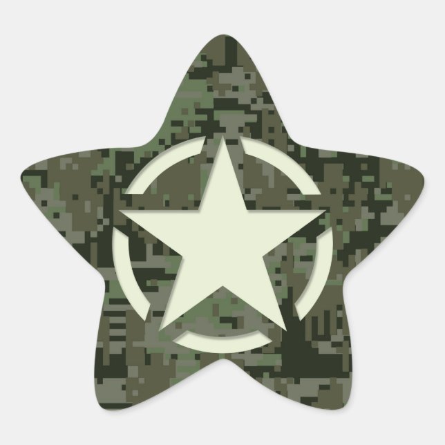 Star Stencil Digital Woodland Star Sticker (Front)