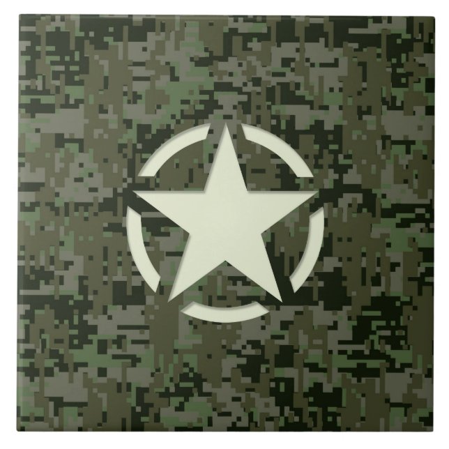 Star Stencil Digital Woodland Tile (Front)