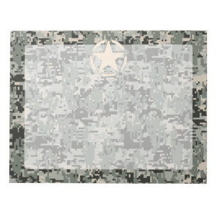 Star Stencil on Digital Camouflage Notepad