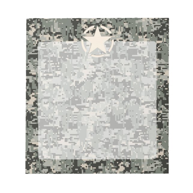 Star Stencil on Digital Camouflage Notepad (Front)