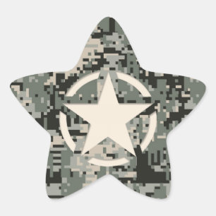 Star Stencil on Digital Camouflage Sticker